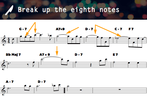 Break up eighth notes