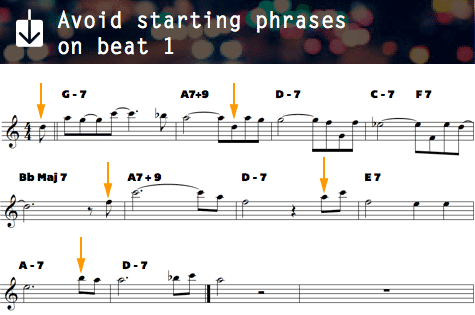 avoid starting phrases on beat 1